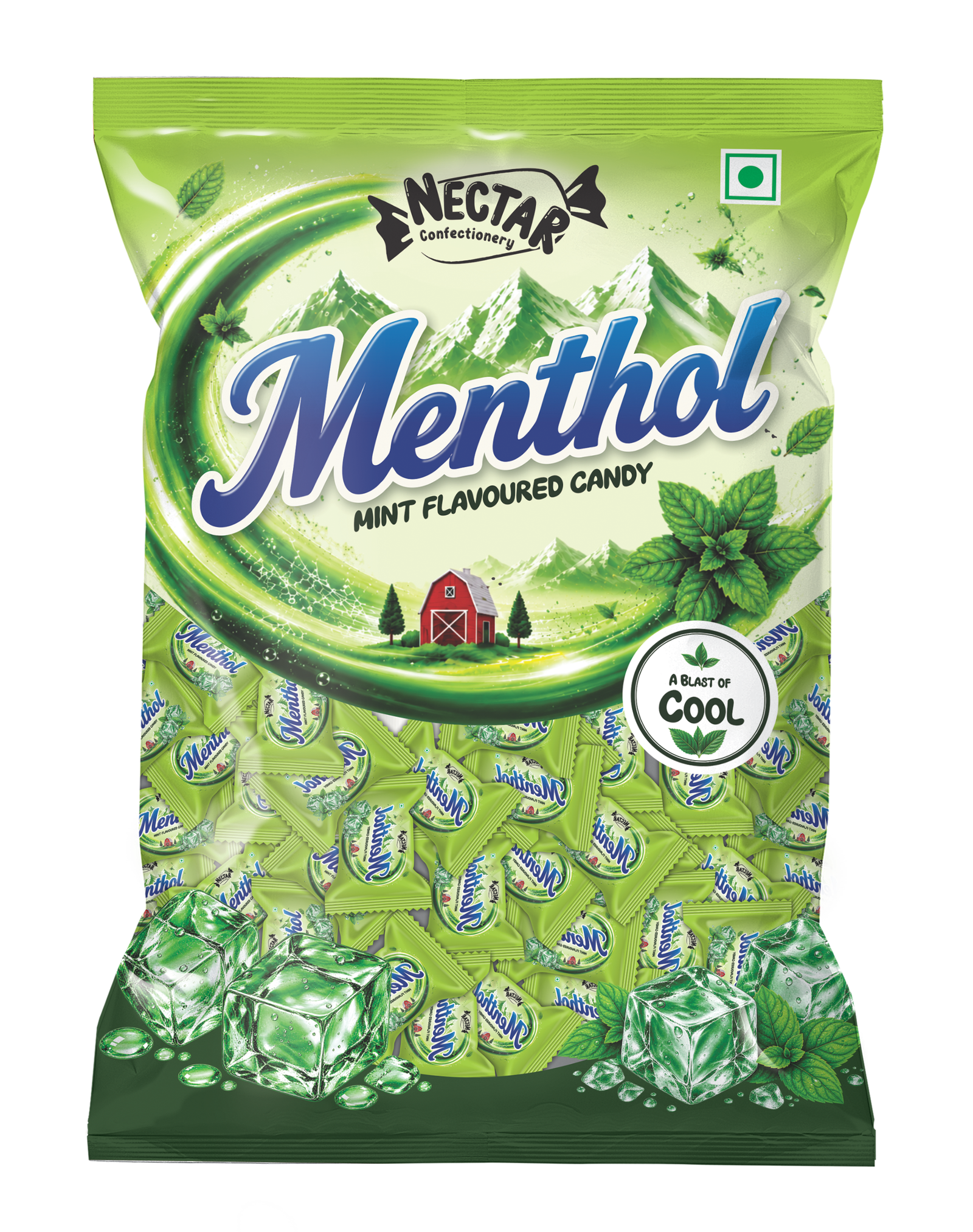 Nector Menthol Cooling Mint Drops (100 Candies) Front View